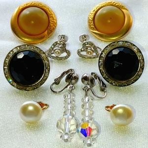 Vintage Clip-on earrings $10 each or lot vintage costume $36